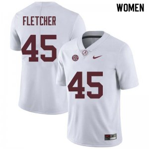 NCAA Women's Alabama Crimson Tide #45 Thomas Fletcher Stitched College Nike Authentic White Football Jersey EL17S63NS